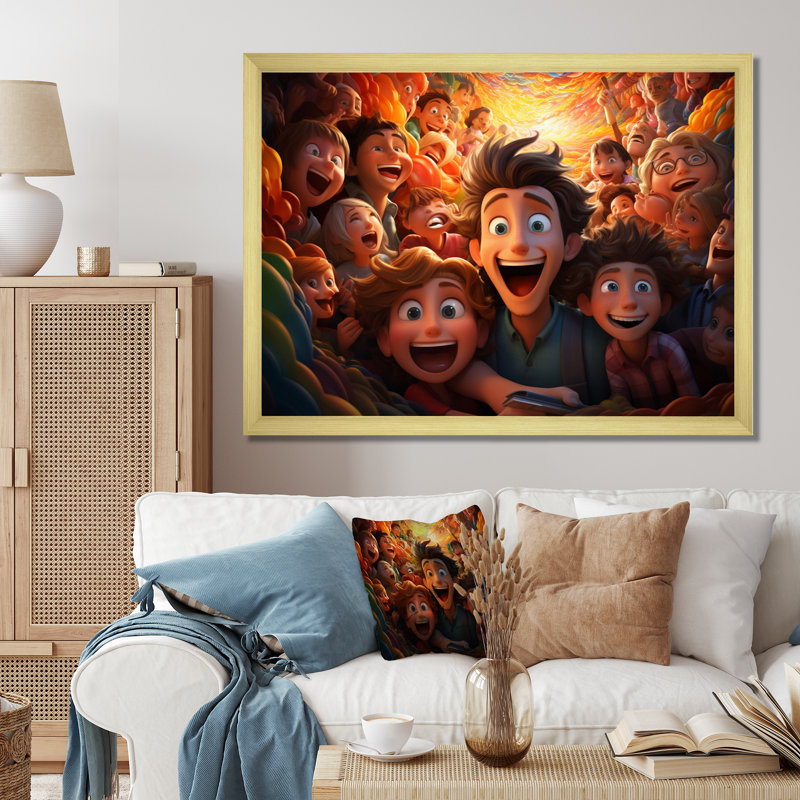 «Animations at the Amusement Park III», reproduction sur toile, H 16 po x l 32 po x P 1 po, Encadrement doré