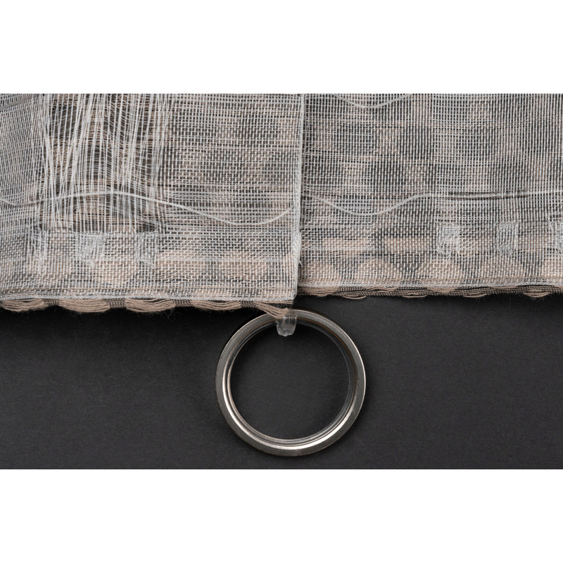Just-triple Tab Top Sheer Single Curtain, Taupe