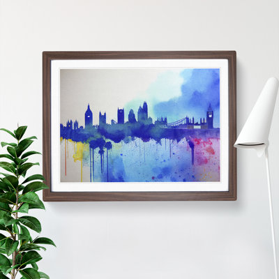 Bold London Skyline Watercolour Vol.4 Abstract - Single Picture Frame Painting