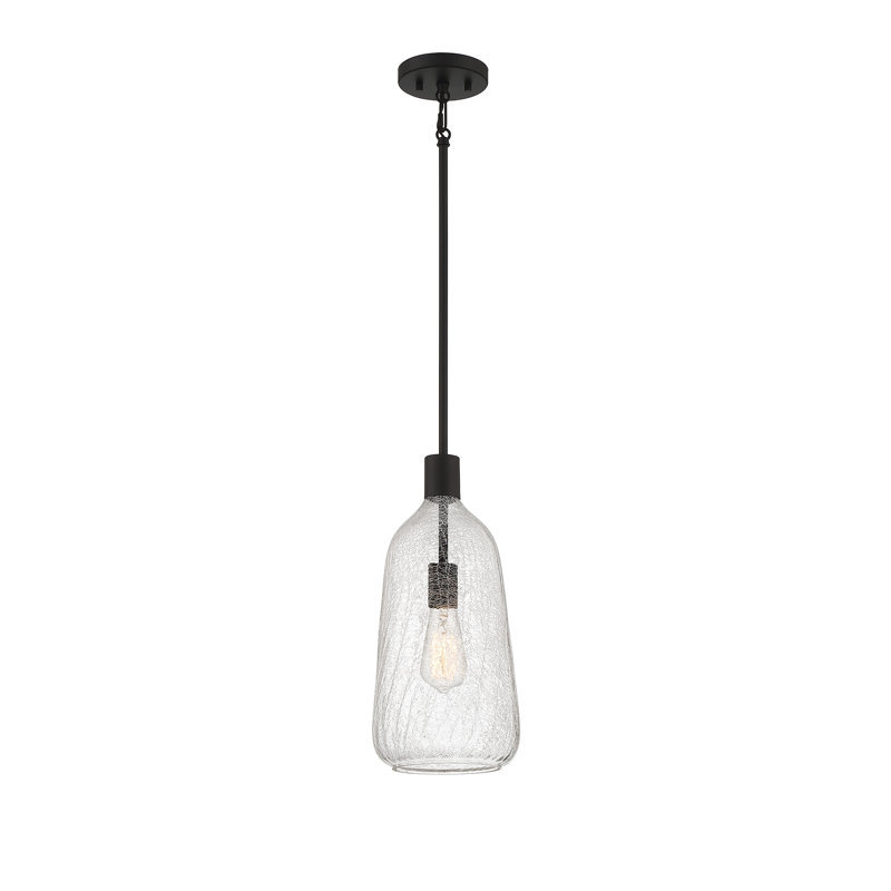 1 Polished Nickel Pendant, Matte Black