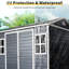 Remise extérieure imperméable 8 po x 6 pi - Résine avec plancher, deux fenêtres et porte verrouillable pour patio