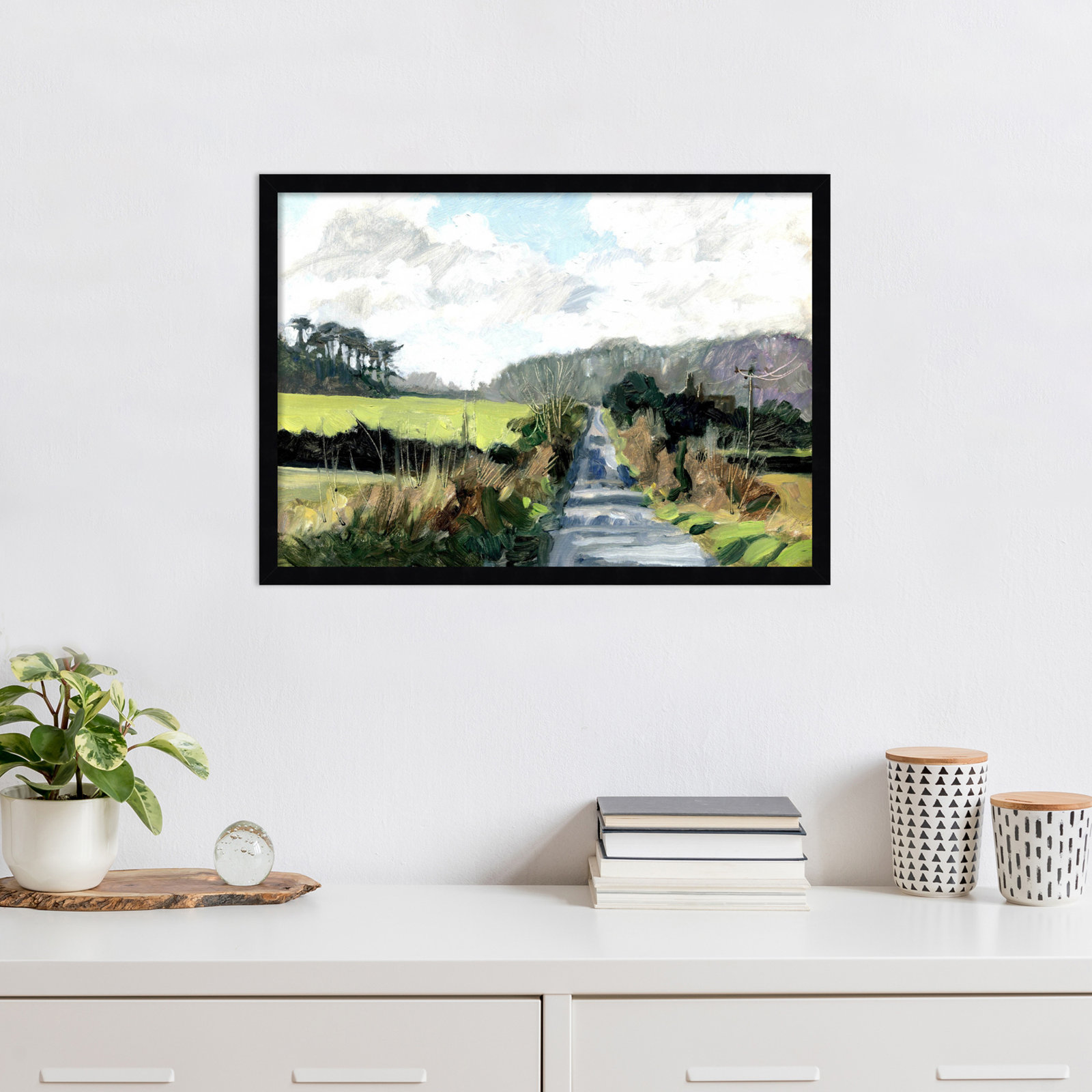 Ceylon "Ripple Lane" Print by Clive Metcalfe, 18" H x 25" W x 1" D, Black