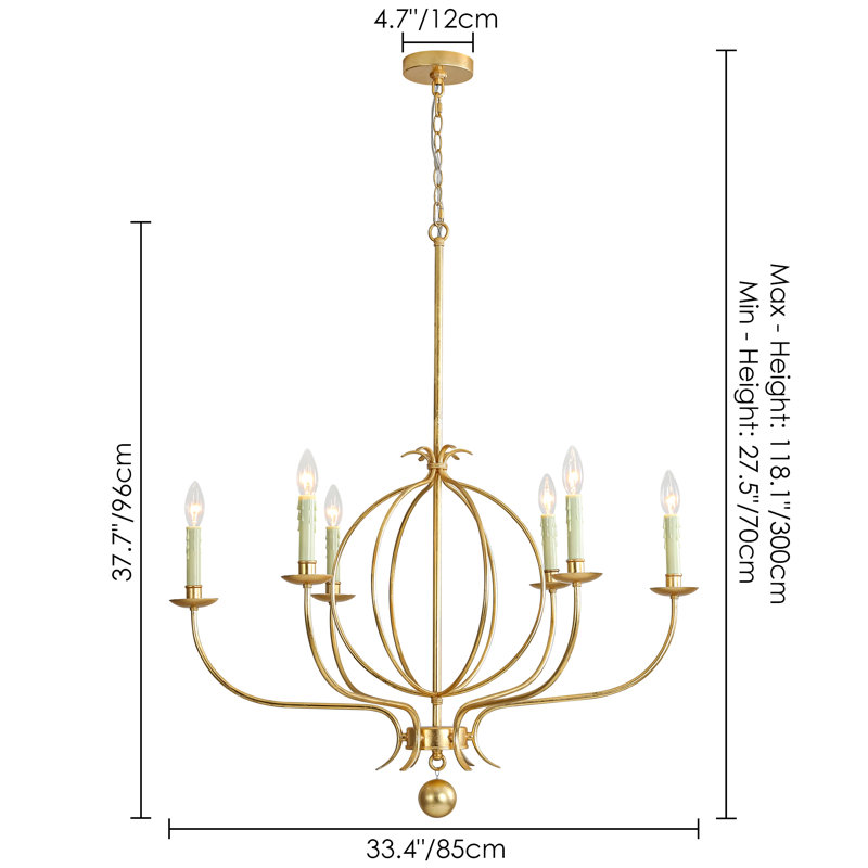 6 - Light Candelabra Chandelier for Dinning Room