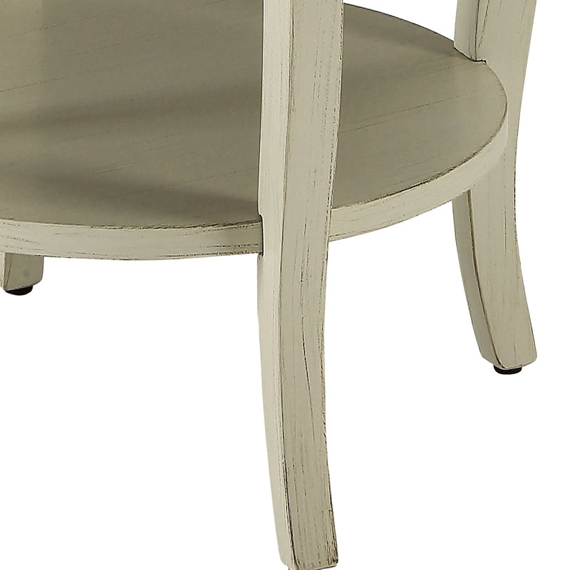 Table d'appoint Aberta Finish, Blanc antique
