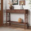 Console à 2 tiroirs Gothic Arch, table d'entrée vintage avec tablette de rangement ouverte-248489783