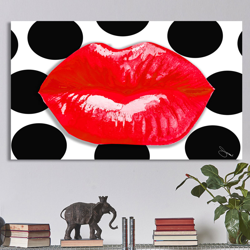 «Pucker Up 3», impression sur toile, H 18 po x l 30 po x P 1 po, Toile tendue, Pas de tapis