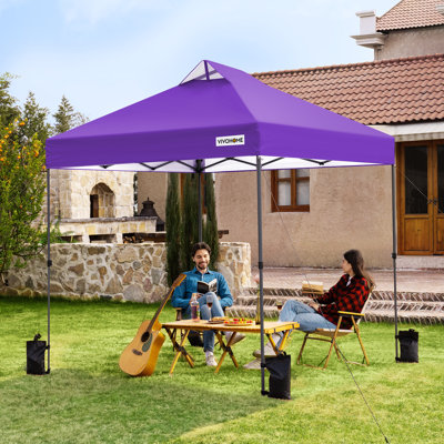 8x8ft Portable Outdoor Pop Up Canopy with Wheel Carry Bag and Sandbags
