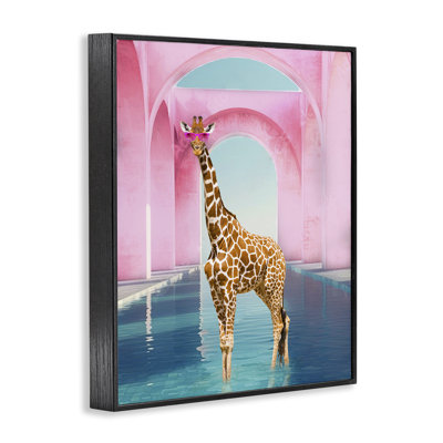Girafe glam avec arches roses, estampe numérique, design par Ziwei Li