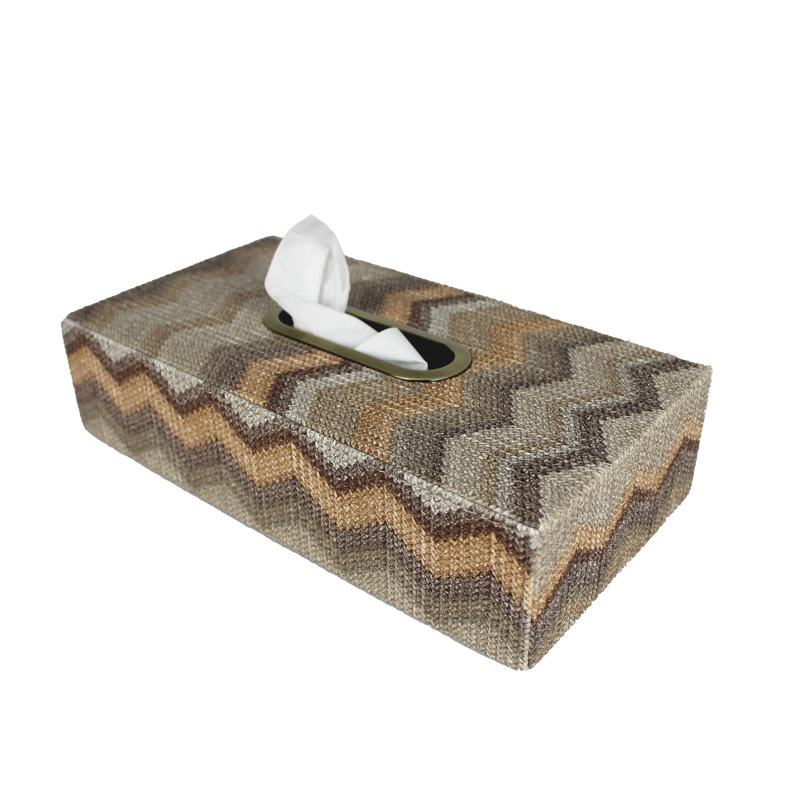 Rollox Tissue Box Cover, Brown and gray, Brown/Gray