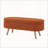 Oval Boucle Storage Ottoman Bench with Wood Legs-1392275443