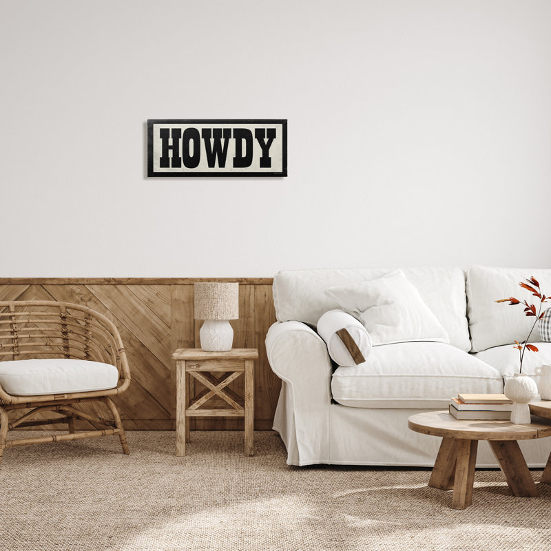 Art mural rétro sur toile Howdy, H 10 po x l 24 po