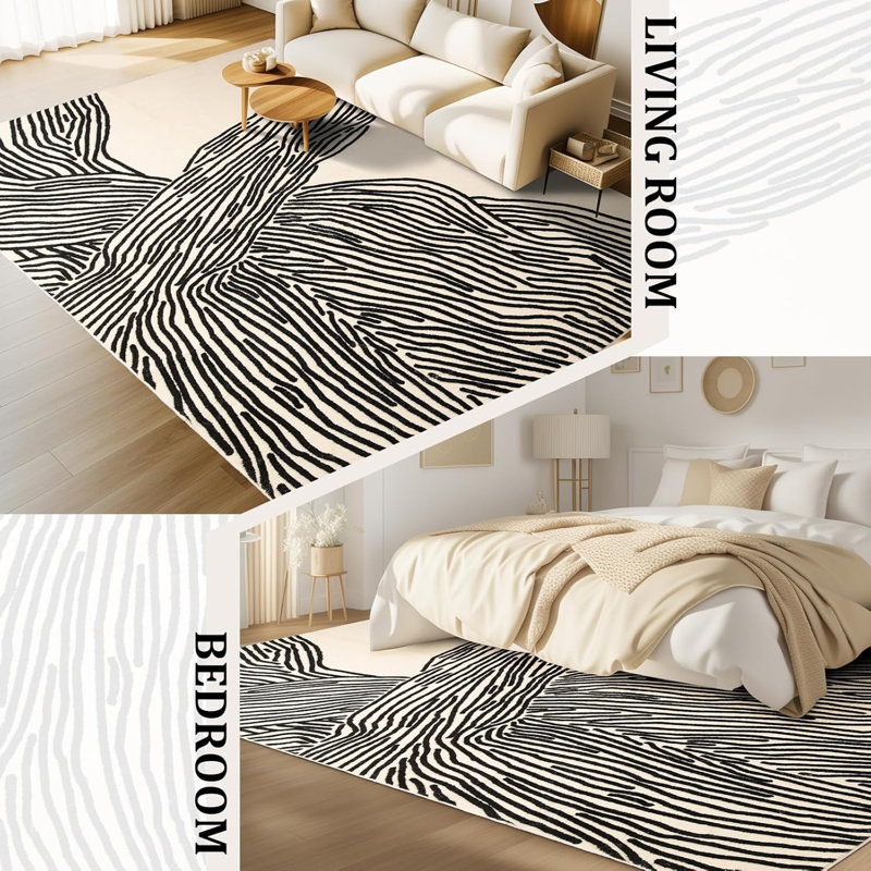 Black And White Abstract Carpet