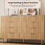 Commode de rangement cannelée moderne à 8 tiroirs avec rangement de 55 po pour le couloir de la chambre à coucher