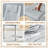  63'' Wooden Dining Table Set, Rectangle Gray Dining Table Set for 4/6 with Leather Chairs-755028152-755028158