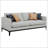 Light Grey Cushion Back Sofa With Pillows