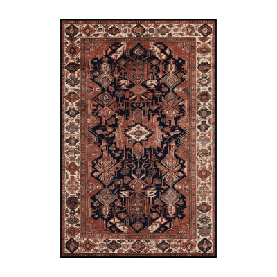 Machine Washable Persian Brown Area Rug
