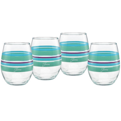 Fiesta® Farmhouse Chic Stripes Stemless Wine Glass Set Of 4