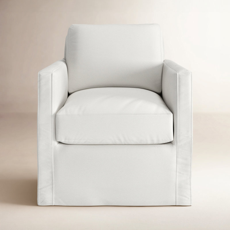 Savannah Upholstered Swivel Armchair, Nomad Snow Crypton® Chenille