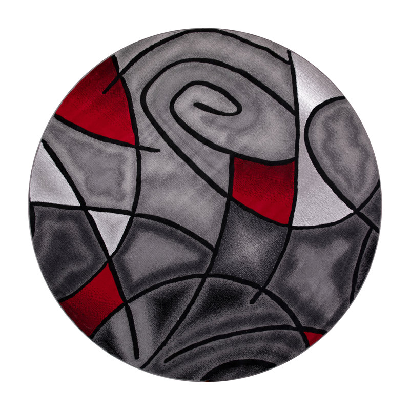 Sioar Abstract Indoor Rug, Round 7'