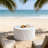 Modern Outdoor Coffee Table with Wavy Fluted Design