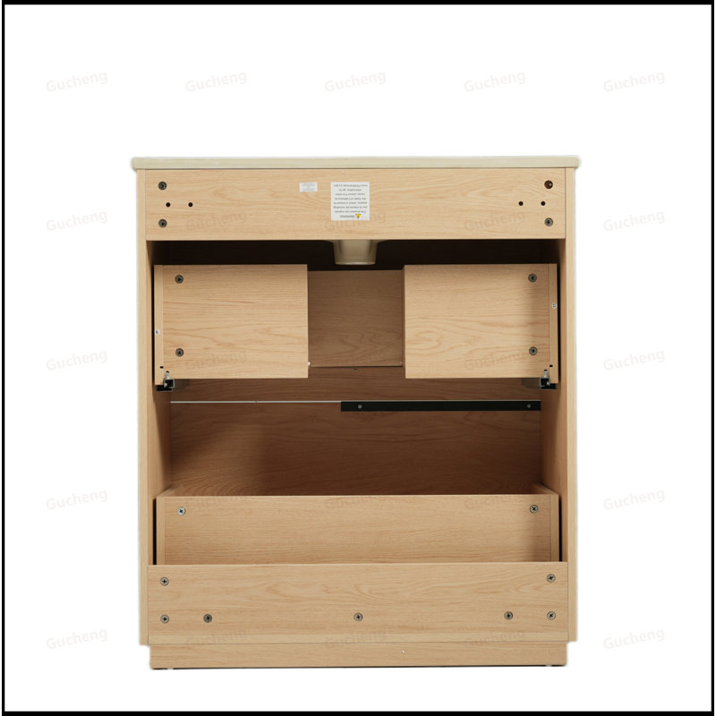 Meuble-lavabo 30 po avec tiroirs et lavabo, Brun