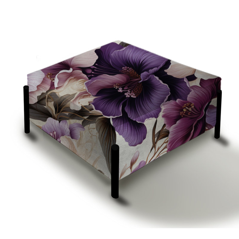 Orchidée avec motif tropical Oasis - grand repose-pieds carré tropical