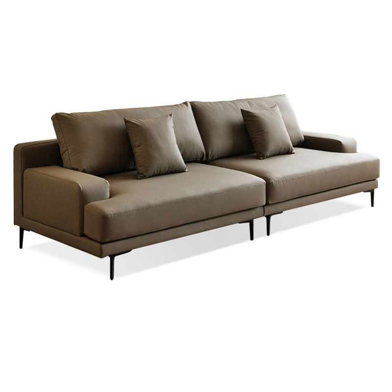 Canapé modulaire en similicuir, Café, H 34,65 po x l 102,36 po x P 36,61 po