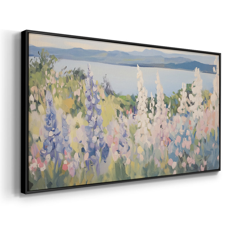 Botanical Series-CXVII- Toile tendue avec châssis tendue, prête à être accrochée, Argent argent, H 21 po x l 41 po