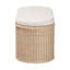 Banc de rangement en rotin tressé naturel avec couvercle relevable rembourré - Coffret de style bohème côtier pour chambre à coucher