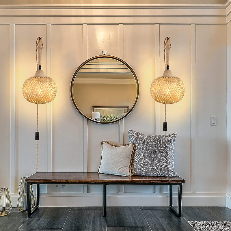 Solid Wood Armed Sconce