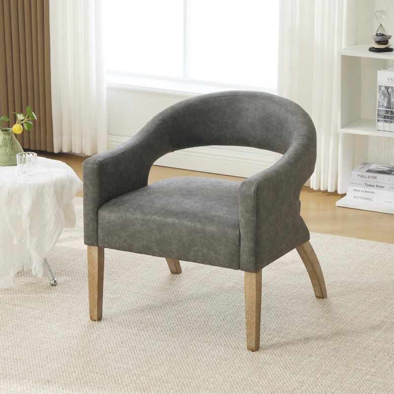 26.16" W Upholstered Accent Armchair, Grey