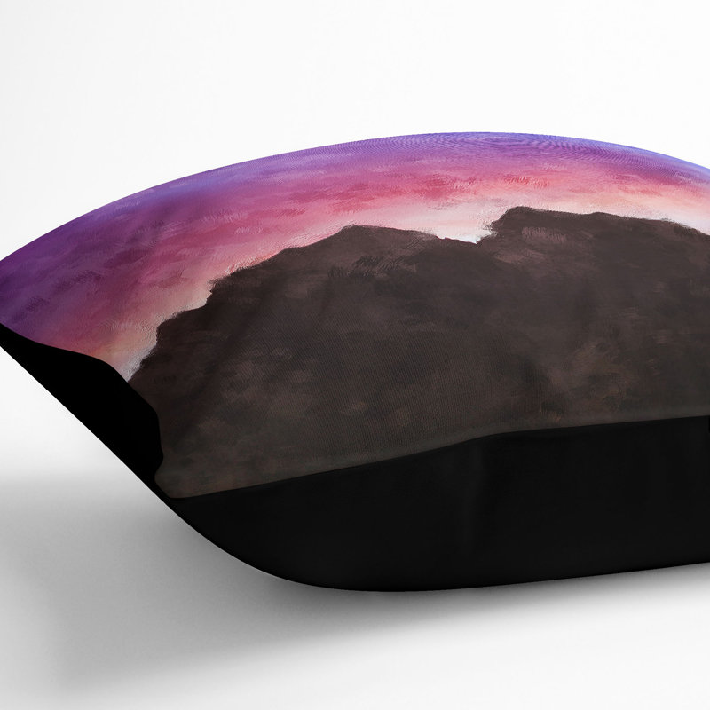 Mountain Mirror Cushion with Filling, 55cm H x 55cm W x 20cm D, Black