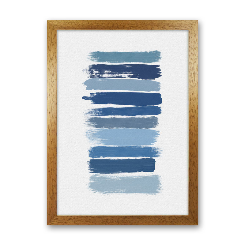 Ombre Blue by Orara - Print, 59.4cm H x 42cm W x 3cm D, Oak Framed
