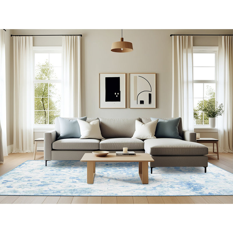 Floral Indoor Rug, Rectangle 6' x 9'