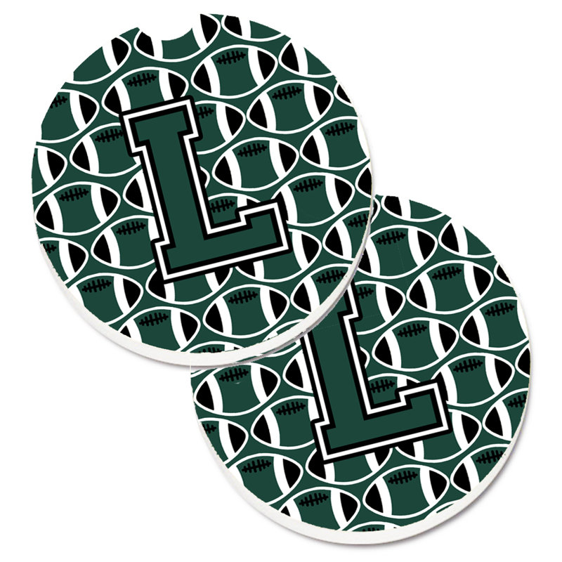 Sous-verre de football, L, Vert / blanc