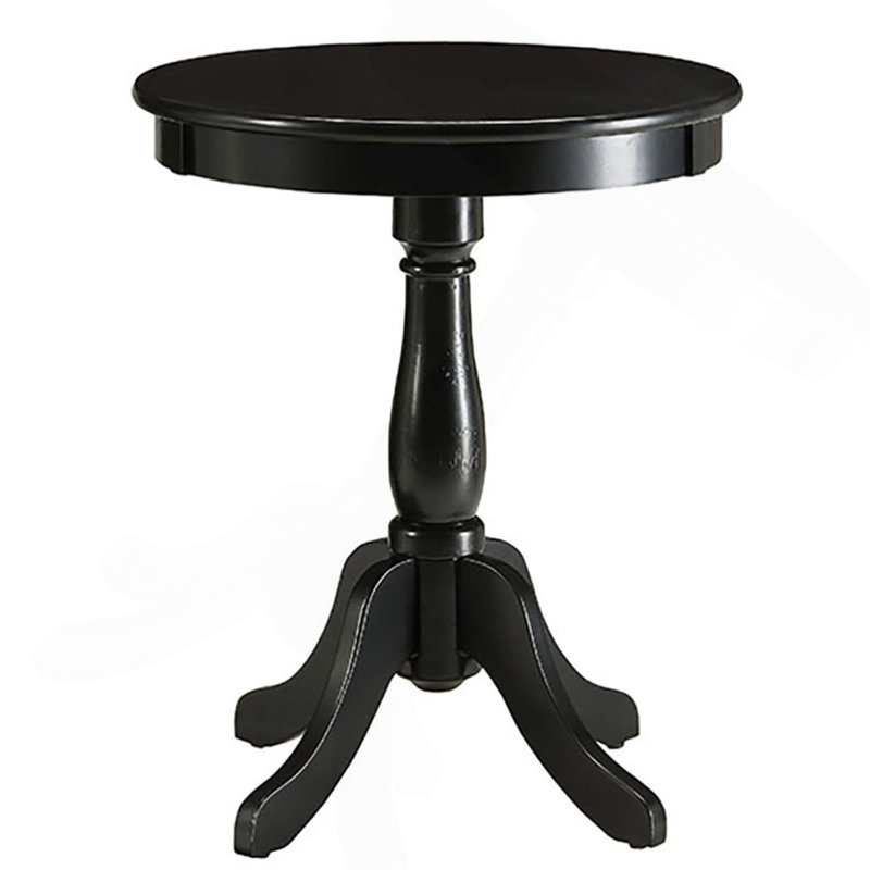 Table d'appoint noire avec piédestal tourné, Noir