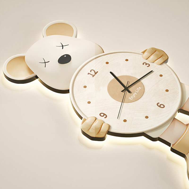 Horloge murale crème en forme d'ours, 39.37*78.74
