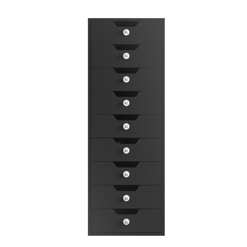 Commode 9 tiroirs Nuaymah, Noir