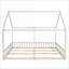 Lit simple en bois de pin simple avec cadre en bois de pin et sans sommier tapissier blanc avec garde-corps à usage familial-380155690