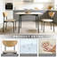 Ensemble de 6 chaises de salle à manger rembourrées avec dossier incurvé et pieds en métal, beige