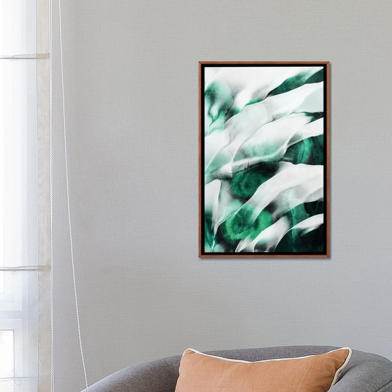 «Emerald Flow» par Elisabeth Fredriksson - impression d'art graphique, Pas de tapis, H 26 po x l 18 po x P 1,5 po