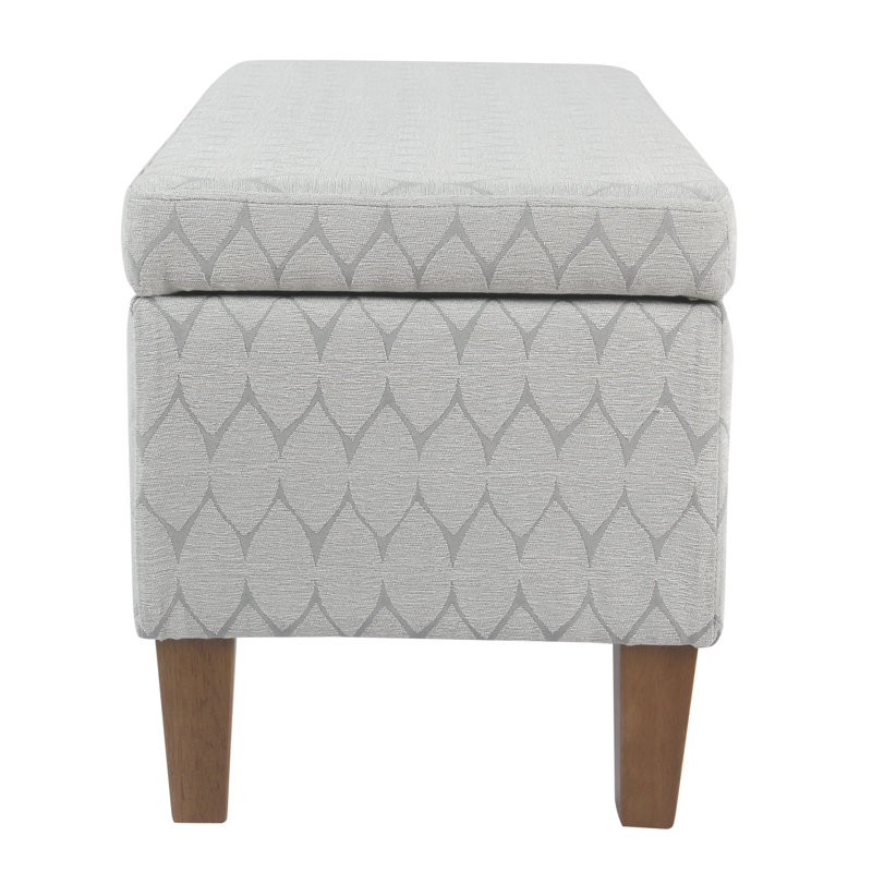 Genoveva Upholstered Storage Bench, Gray Abstract, Brown