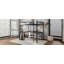 Lit mezzanine double en métal avec bureau et tablettes, lit mezzanine avec échelle et garde-corps, cadre de lit mezzanine-698253676