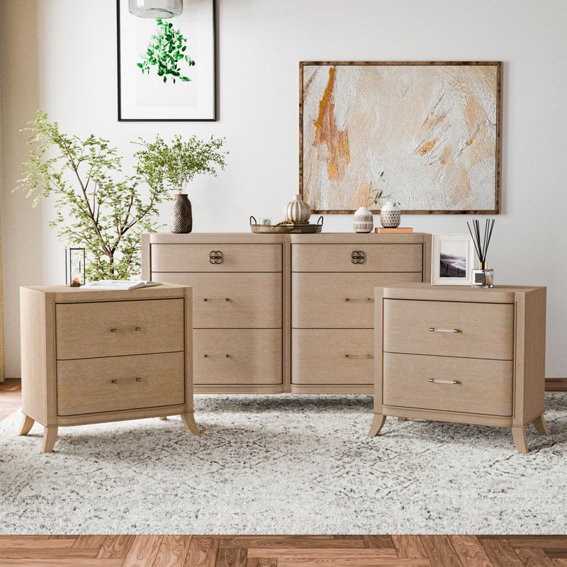 Ensemble de tables de chevet et commode 3 pièces Stanger