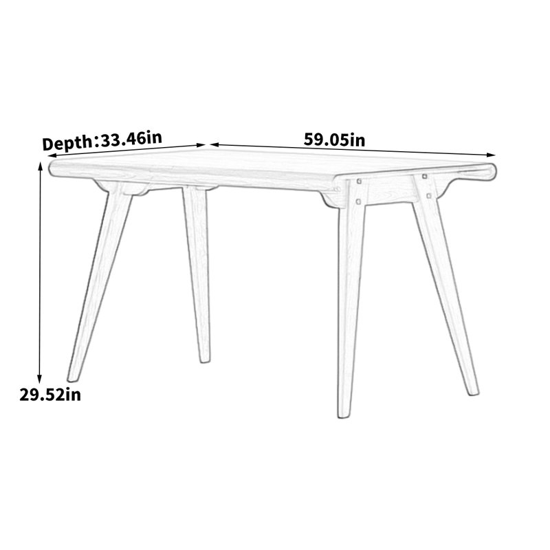 Simple modern rectangular dining table Cherry Rectangular Solid Wood Top with Solid Wood Base Dining Table