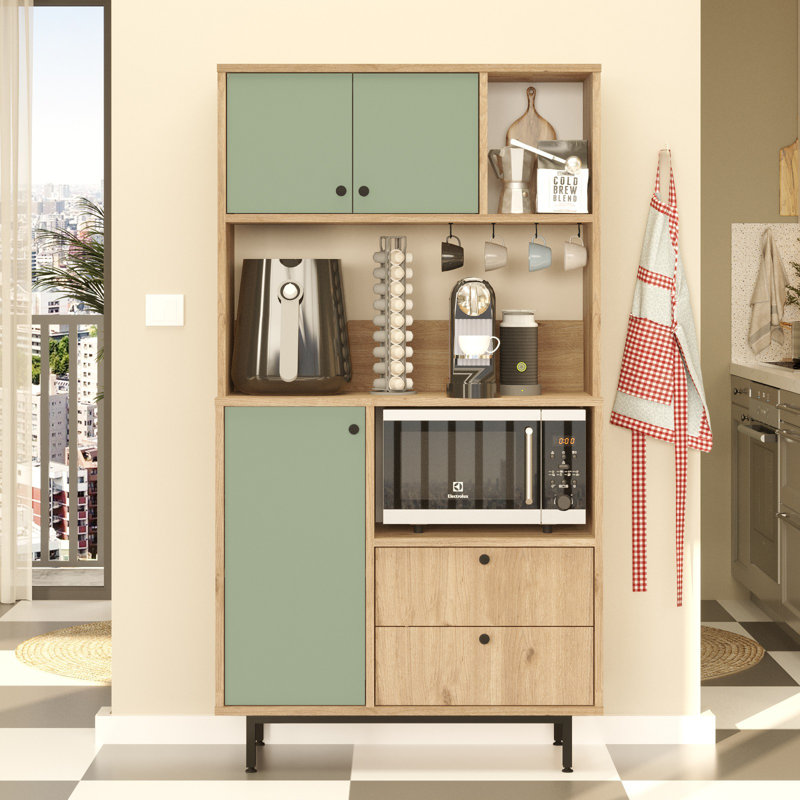 Armoire polyvalente Colesen, Vert / Beige