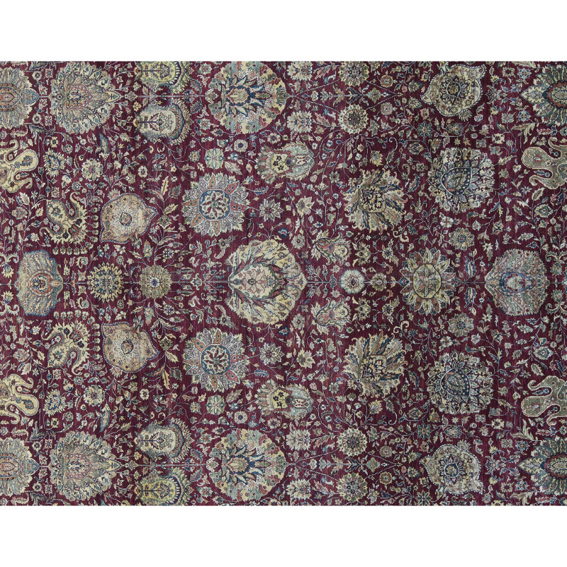 Tapis rouge et crème noué à la main de haute qualité