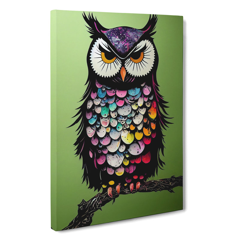 Owl Paint Splash No.4 Abstract - Wrapped Canvas, 60cm H x 40cm W x 3cm D
