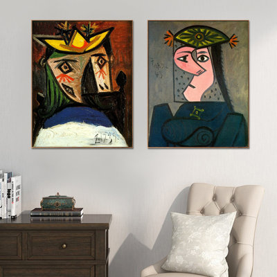 "Combo", 2 pièces par Pablo Picasso, art encadré sur toile, série # 58