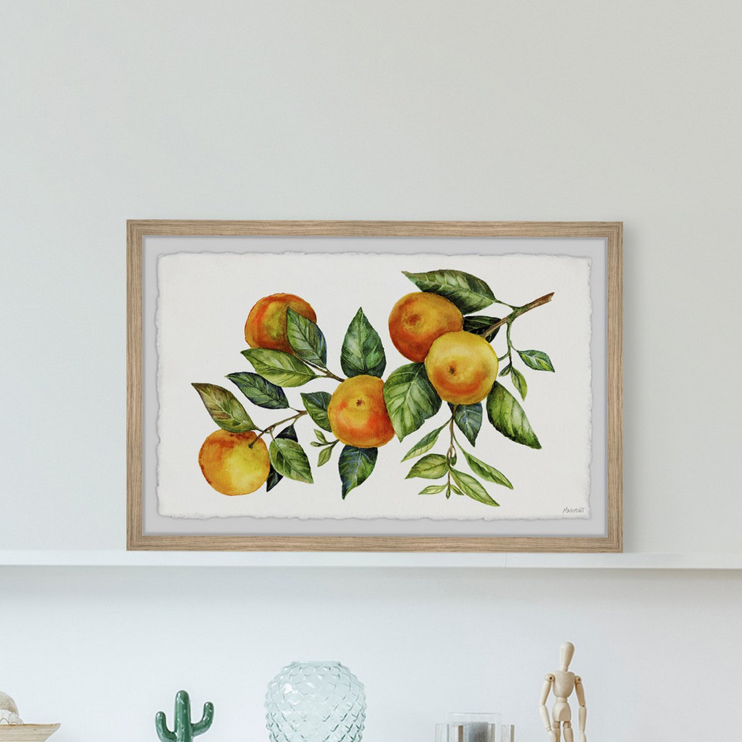 'Five Lemons' - Picture Frame Graphic Art Print on Paper